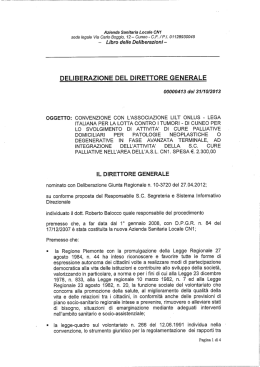 DELIBERAZIONE DEL DIRETTORE GENERALE