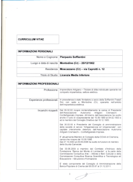 curriculum vitae informazioni personali