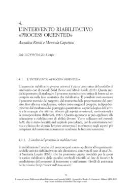 L`intervento riabilitativo &laquo;process oriented&raquo;