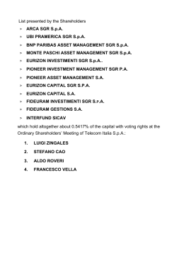 List presented by the Shareholders > ARCA SGR