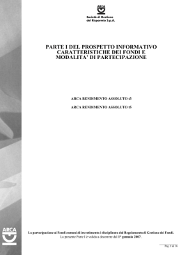 parte i del prospetto informativo caratteristiche dei fondi e modalita