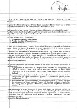 verbale dell`assemblea dei soci dell`associazione comunita` nuova