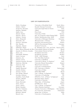 Back matter: list of participants and author index