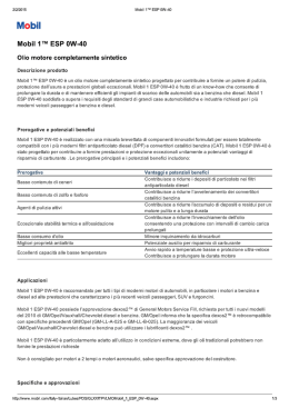 Mobil 1&trade; ESP 0W-40 - Bronchi Combustibili