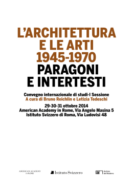 l`architettura e le arti 1945-1970 paragoni e intertesti