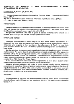 SIGNIFICATO DEL REFERTO DI AREE IPO/IPEFIFIIFLETTENTI ALL