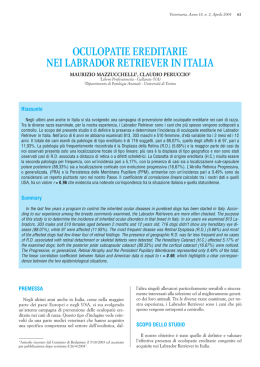 OCULOPATIE EREDITARIE NEI LABRADOR RETRIEVER IN ITALIA