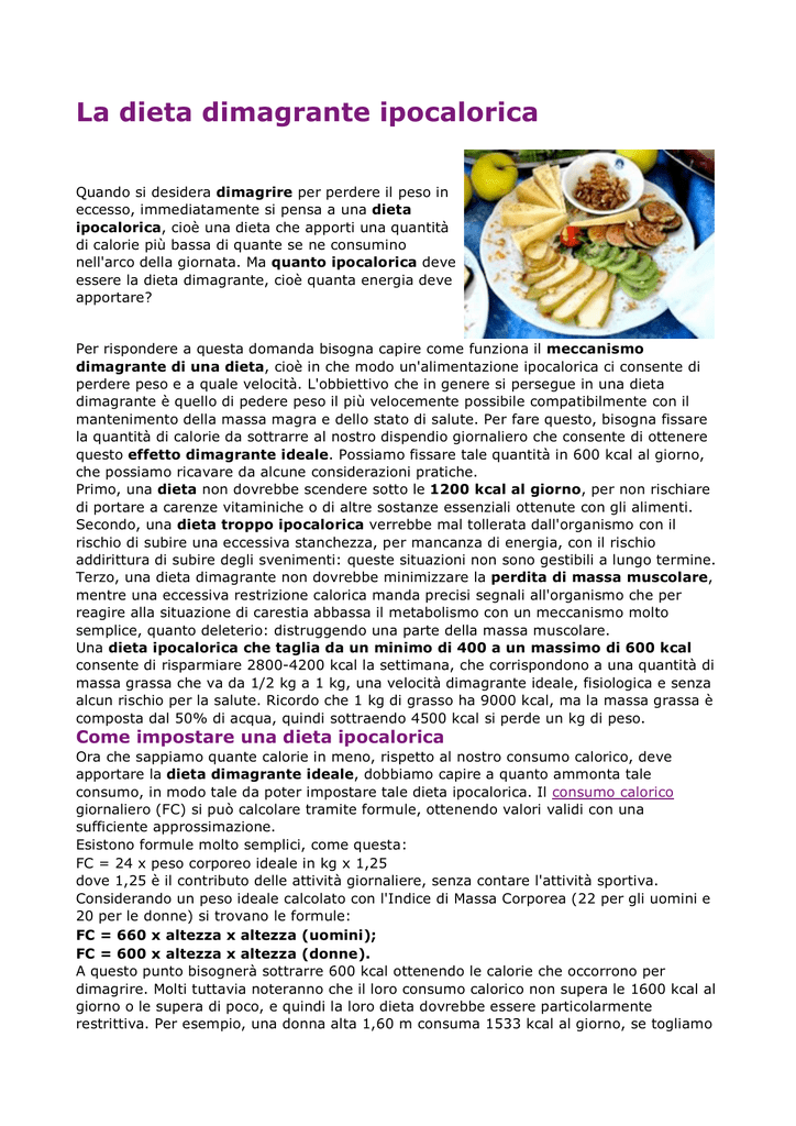 600 calorie dieta quando si abbassa 600 calorie dieta quando si abbassa