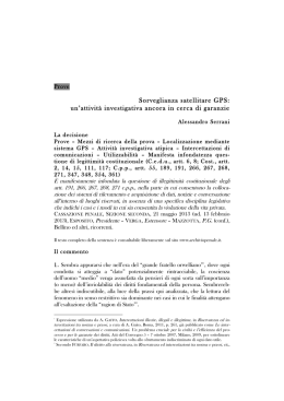 Sorveglianza satellitare GPS: un`attivit&agrave; investigativa ancora in cerca