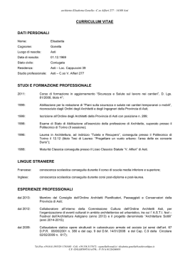 CV Gonella - Ordine Architetti, Pianificatori, Paesaggisti e