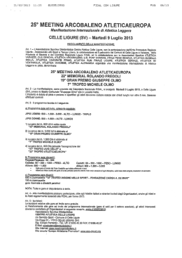 25° MEETING ARCOBALENO ATLETICAEUROPA