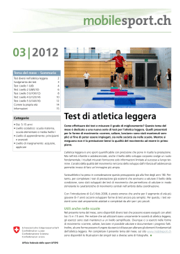 Tema del mese 03/2012: Test di atletica leggera