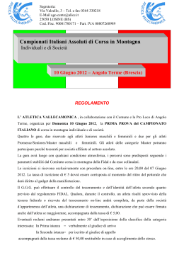 Depliant Provvisorio dei Campionati Italiani di corsa in montagna