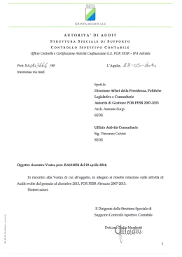 Informativa sulle attivit&agrave; di Audit svolte da