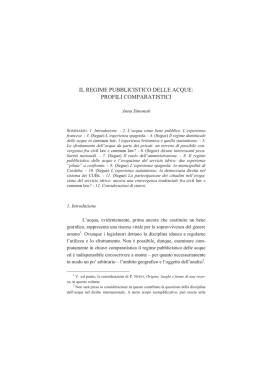 il regime pubblicistico delle acque: profili comparatistici