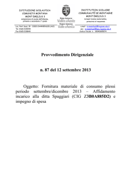 P.D. n. 87 materiale consumo sett dic 2013