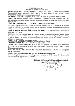 Esito procedura negoziata assicurazioni