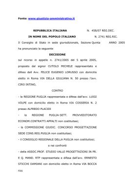 Fonte: www.giustizia-amministrativa.it REPUBBLICA ITALIANA N