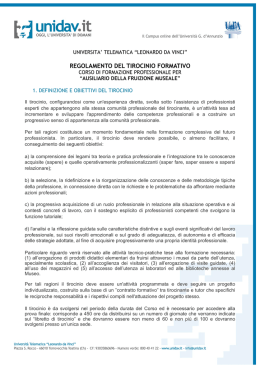 scarica il regolamento del tirocinio per questo corso