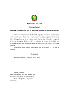 Corte dei conti Sezione del controllo per la Regione Autonoma della