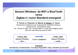 da WiFi e BlueTooth verso Zigbee e i nuovi Standard