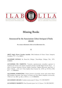 Missing Books - Stolen Books