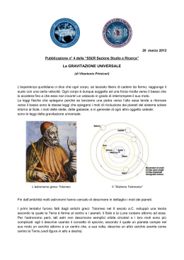 La GRAVITAZIONE UNIVERSALE - Associazione Astronomica San