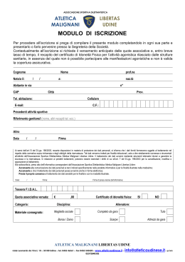 Modulo tesseramento / Informativa privacy