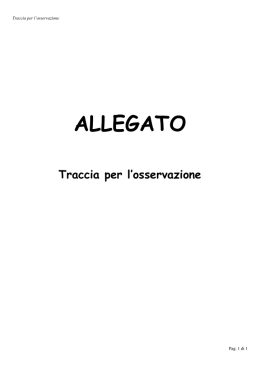 Traccia per l`osservazione