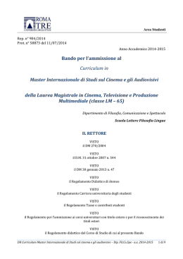 Master Internazionale di Studi sul Cinema e gli Audiovisivi