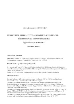 Curriculum Vitae - Università per Stranieri `Dante Alighieri`