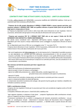 PART-TIME IN EDILIZIA Normativa e compilazione MUT