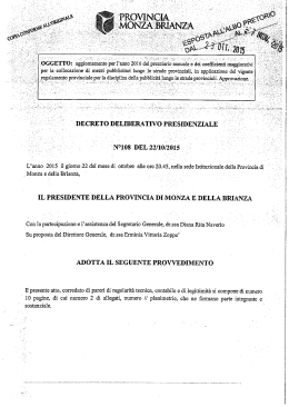 DDP n. 108/2015 - Provincia Monza Brianza