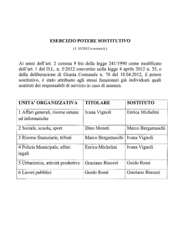 ESERCIZIO POTERE SOSTITUTIVO