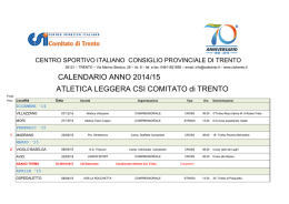 Calendario Atletica leggera 2015 - unione sportiva stella alpina