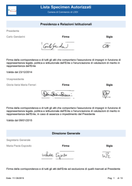 Lista Specimen Autorizzati