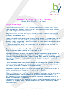 CAMBIARE L`AZIENDA RUOLO DEL COACHING