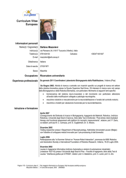 Curriculum Vitae Europass - Scuola Superiore Sant`Anna