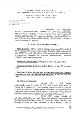 STUDIO LEGALE ASSOCIATO Avv` Alessandro SCIOLLA