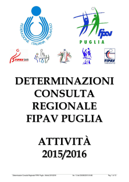 determinazioni consulta regionale fipav puglia