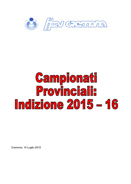 Cremona indizione campionati 2015 16 definitiva