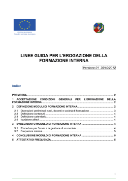 linee guida per l`erogazione della formazione interna