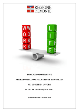 Indicazioni operative per la formazione alla