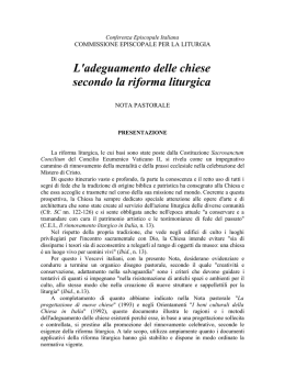 L`adeguamento delle chiese secondo la riforma liturgica