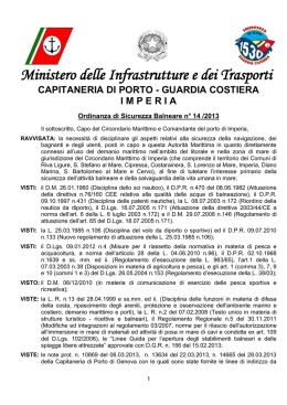 Ordinanza di sicurezza balneare n. 14/2013 del ﻿29/04/2013