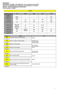 Orario laurea magistrale 2 Anno