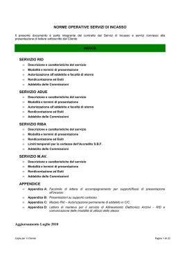 Servizi di Incasso_Norme Operative