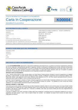 Carta In Cooperazione - Cassa Rurale di Aldeno e Cadine