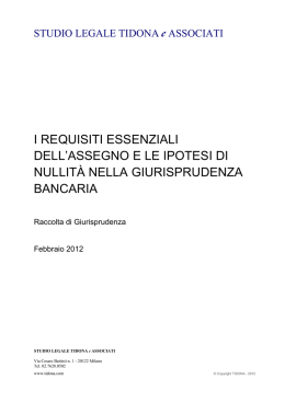 I requisiti essenziali dell`Assegno e le ipotesi di nullit&agrave; nella