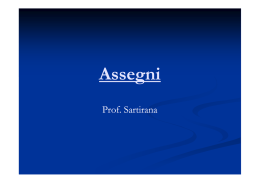 gli assegni ed il loro utilizzo - Invia una mail al prof. Sartirana